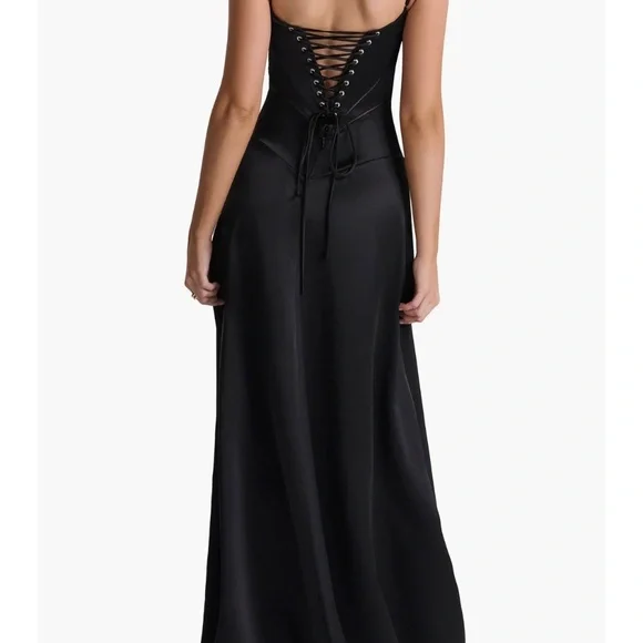 House of CB Anabella Lace Up Satin Dress - Picture 3 of 4